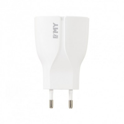 Зарядний пристрій EMY MY-271 2 USB White 2.1A + microUSB