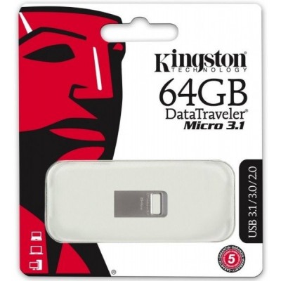 USB Flash 64Gb Kingston (DT50) Metal Blue USB 3.1