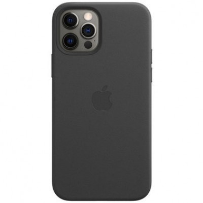 Накладка Apple iPhone 12 Pro Max Leather Case Magsafe Black