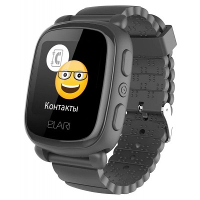 Дитячий телефон-годинник з GPS трекером Elari KidPhone 2 Black (KP-2B)