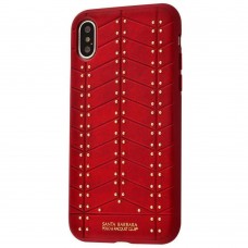 Накладка iPhone X POLO Armor Leather Red