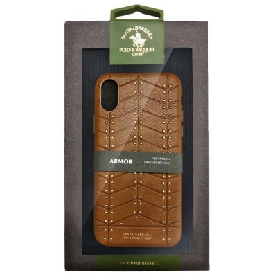 Накладка iPhone X POLO Armor Leather Brown