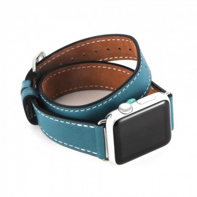 Ремінець  Apple Watch 38mm COTEetCI Leather Band Marine Blue